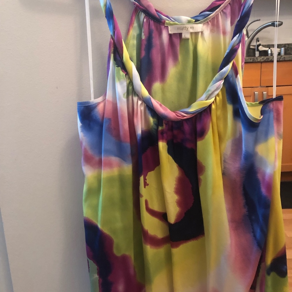 Matty M silk multi colored top. Great condition